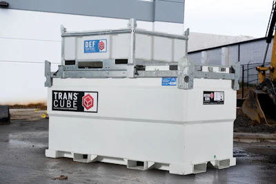 Some manufacturers offer DEF storage tanks that mount on top of transportable on-site tanks for a convenient, two-in-one solution.