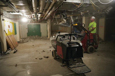 Equipment that operates with zero engine exhaust emissions opens up an entirely new world of applications, such as interior construction and demolition, landscape and urban renovation jobs.