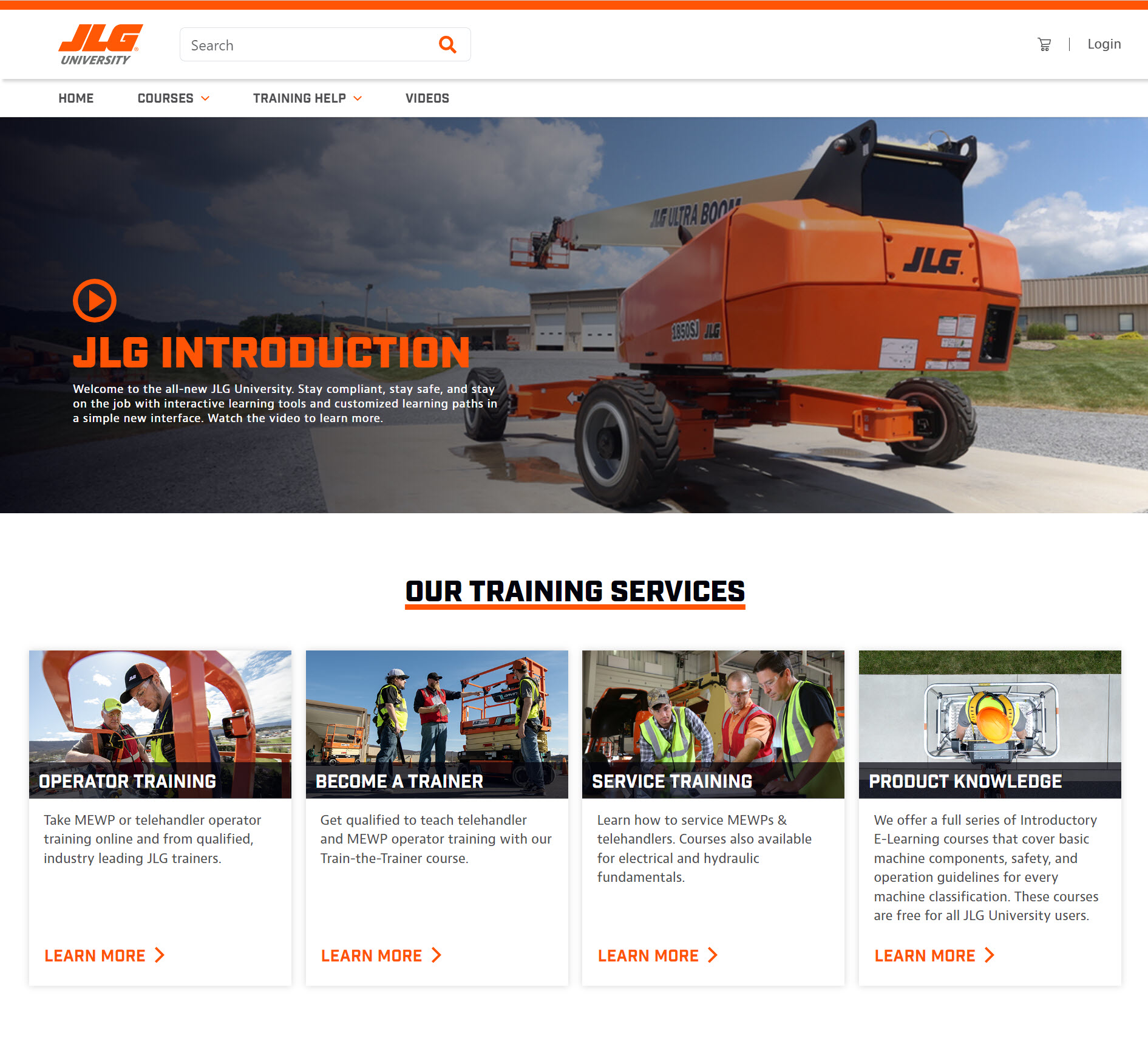 With this new site, the JLG Training team can now collect customer feedback and use those insights to improve the training experience over time.