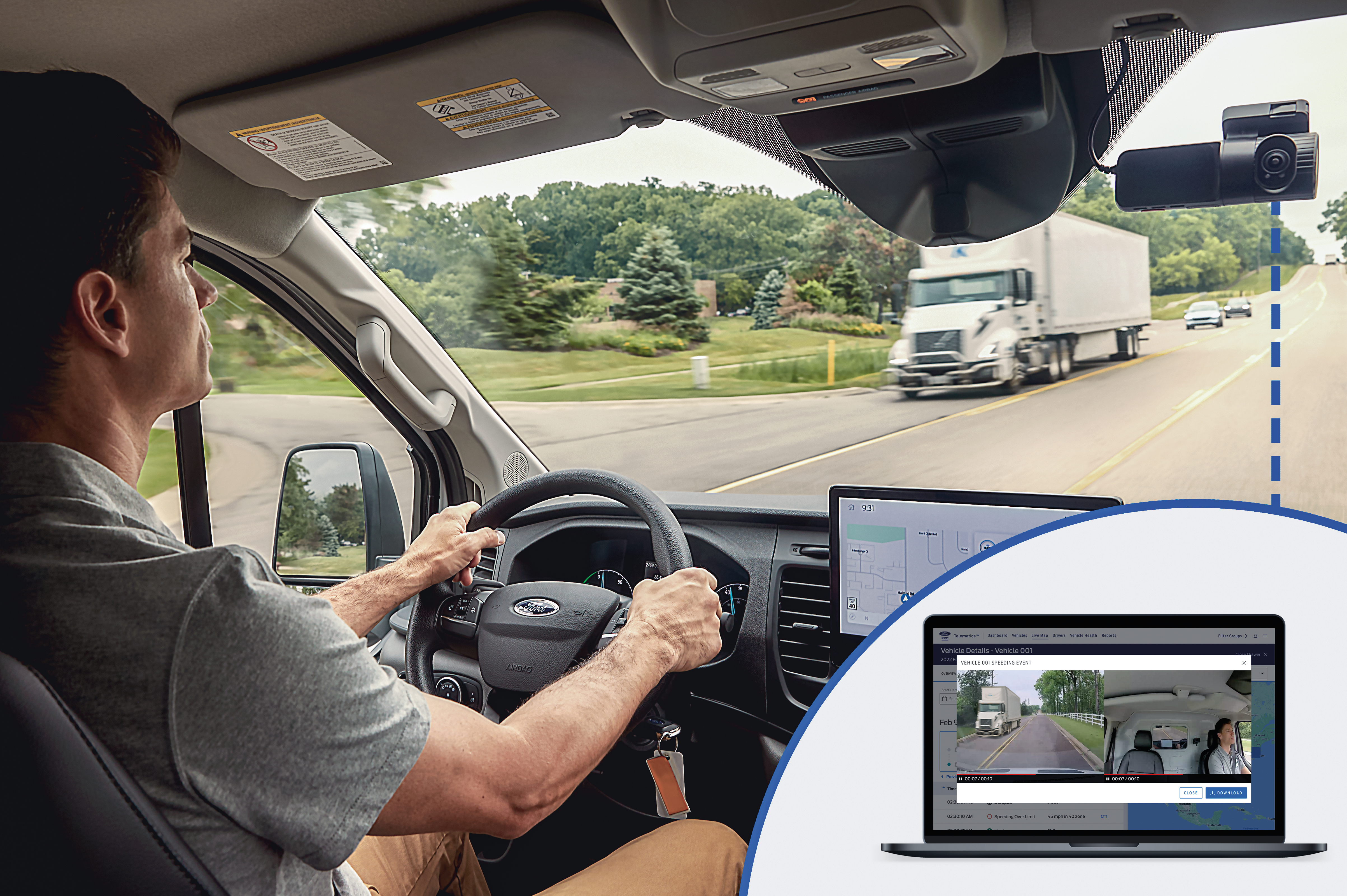 The company's commercial solutions pull connected vehicle data and integrate it into the Ford Pro Intelligence platform, equipping fleet managers with insights about and control over vehicles on the road.