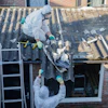Airborne fibers released from asbestos cement exceed the permissible level by 50 times.