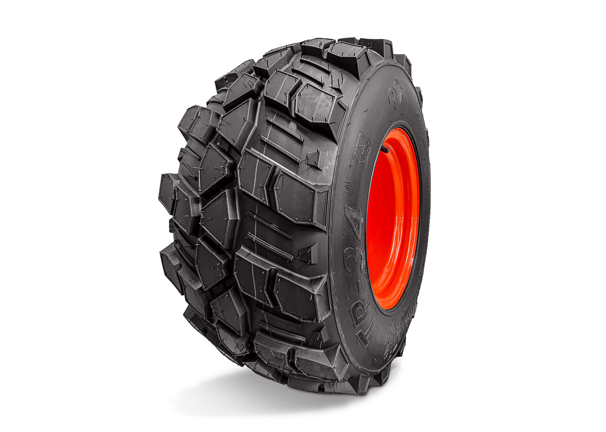 The tread-to-void ratio on the TR-34 tire promotes even pressure distribution throughout the contact patch, which reduces the risk of turf damage and soil compaction.