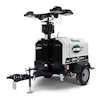 The light tower is equipped with a Vanguard lithium-ion battery, allowing for all-night operation without noise pollution.