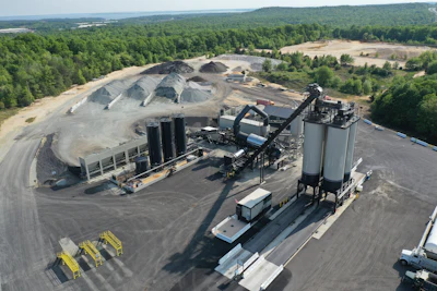 Principio Asphalt's new asphalt plant, 400-tph Double Barrel drum mixer plant from Astec, York Belvedere Sand & Gravel in North East, MD.