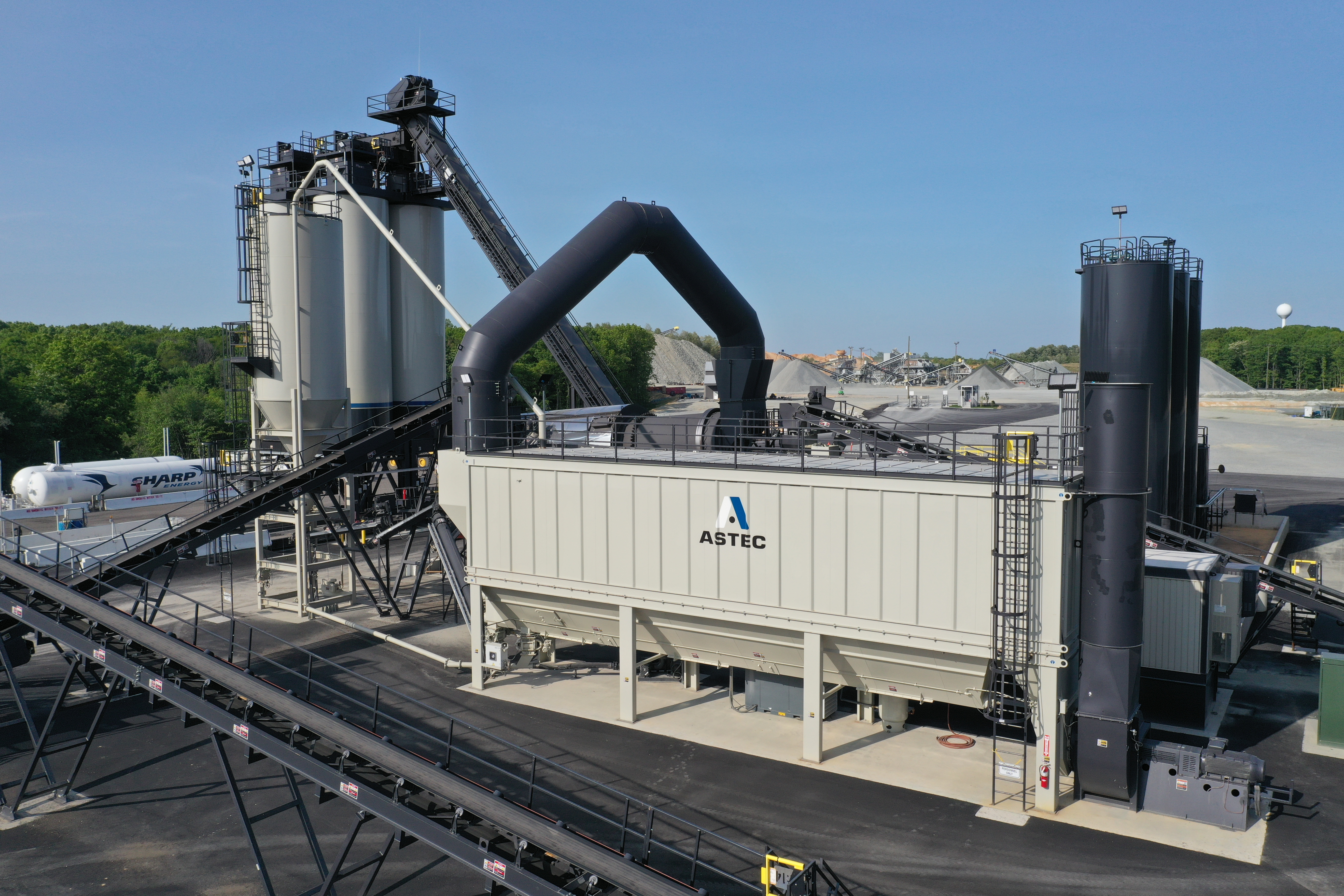 Principio Asphalt's new asphalt plant, 400-tph Double Barrel drum mixer plant from Astec, York Belvedere Sand & Gravel in North East, MD.