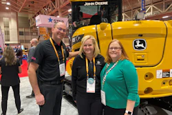 The team at the John Deere booth focused on earthmoving equipment.