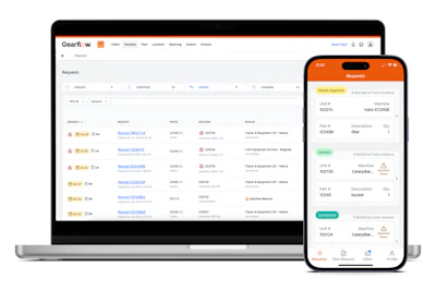 Gearflow enables contractors to streamline spares, repairs and parts ordering for construction equipment.