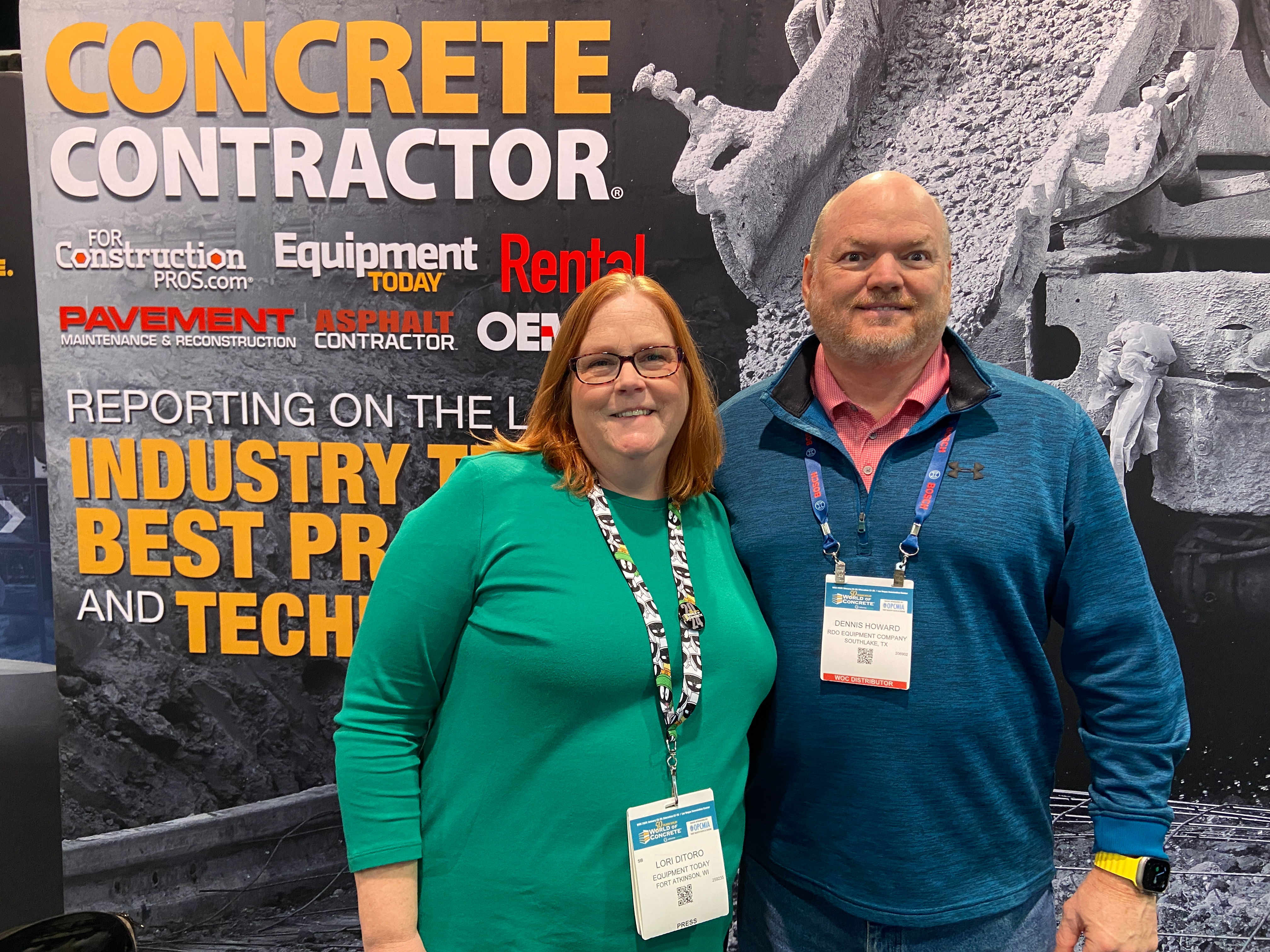 Lori Ditoro and Dennis Howard meet for the first time during World of Concrete.