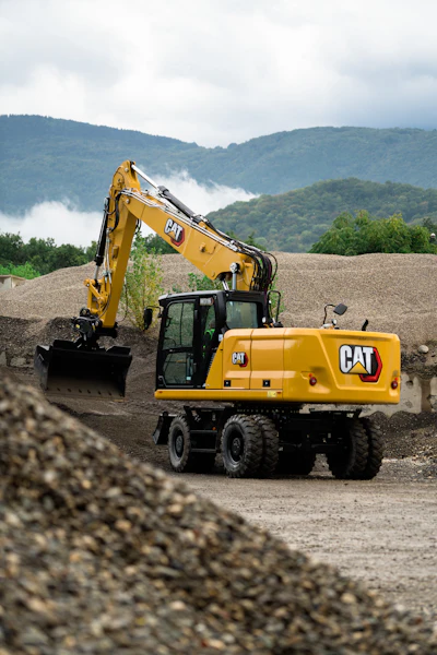 Wheeled excavators operate in many applications and can use any attachment that a tracked machine can.