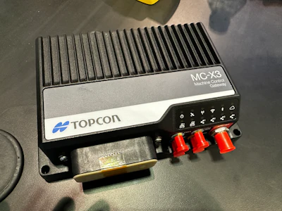 Topcon's new and upgraded MC-X3 machine control box.