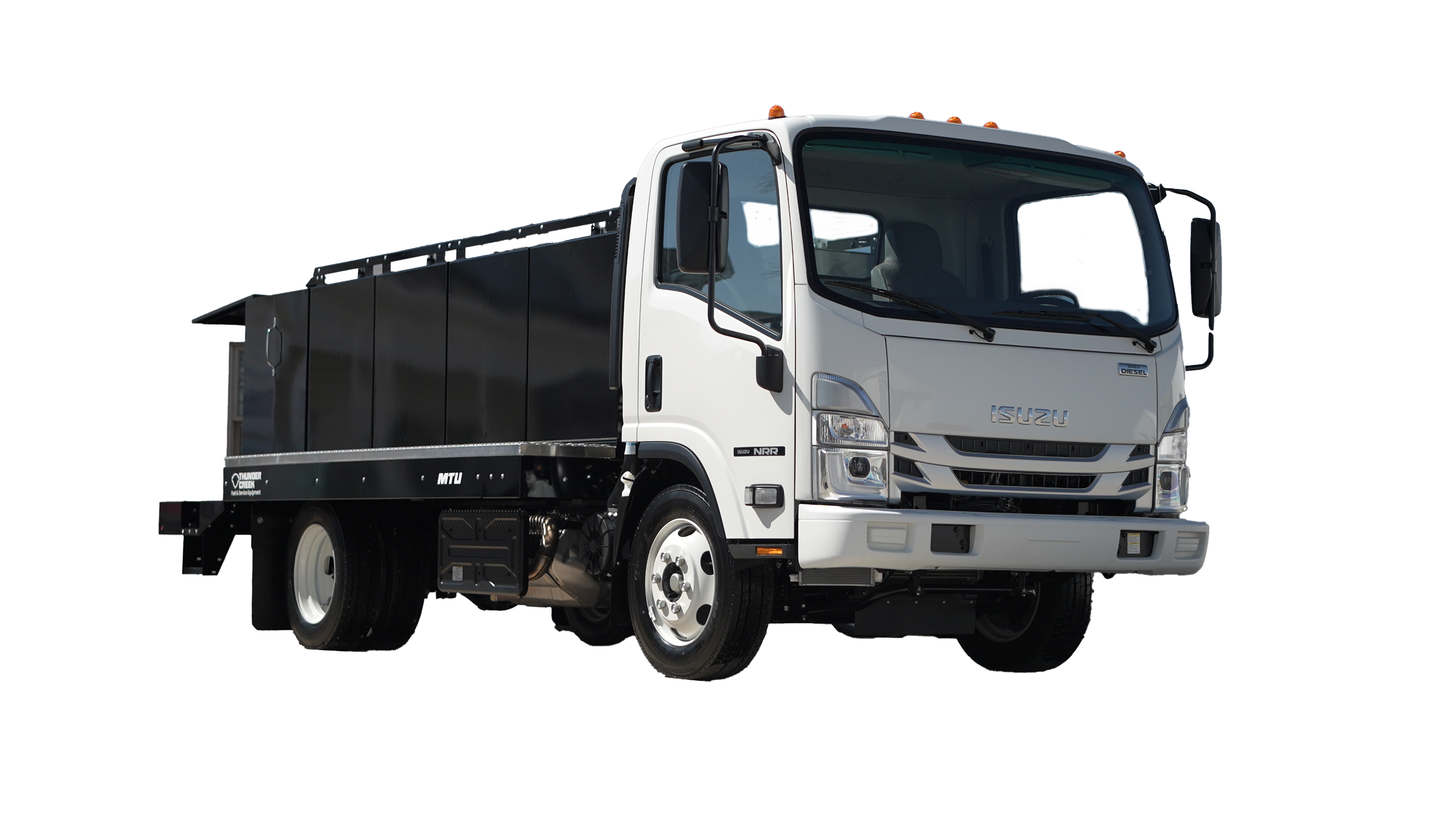 The Isuzu NRR truck chassis features a GVWR of 19,500 lbs. and is built sturdy to handle bulk fluid delivery to sites ranging from paved commercial and institutional sites to off-road construction sites.