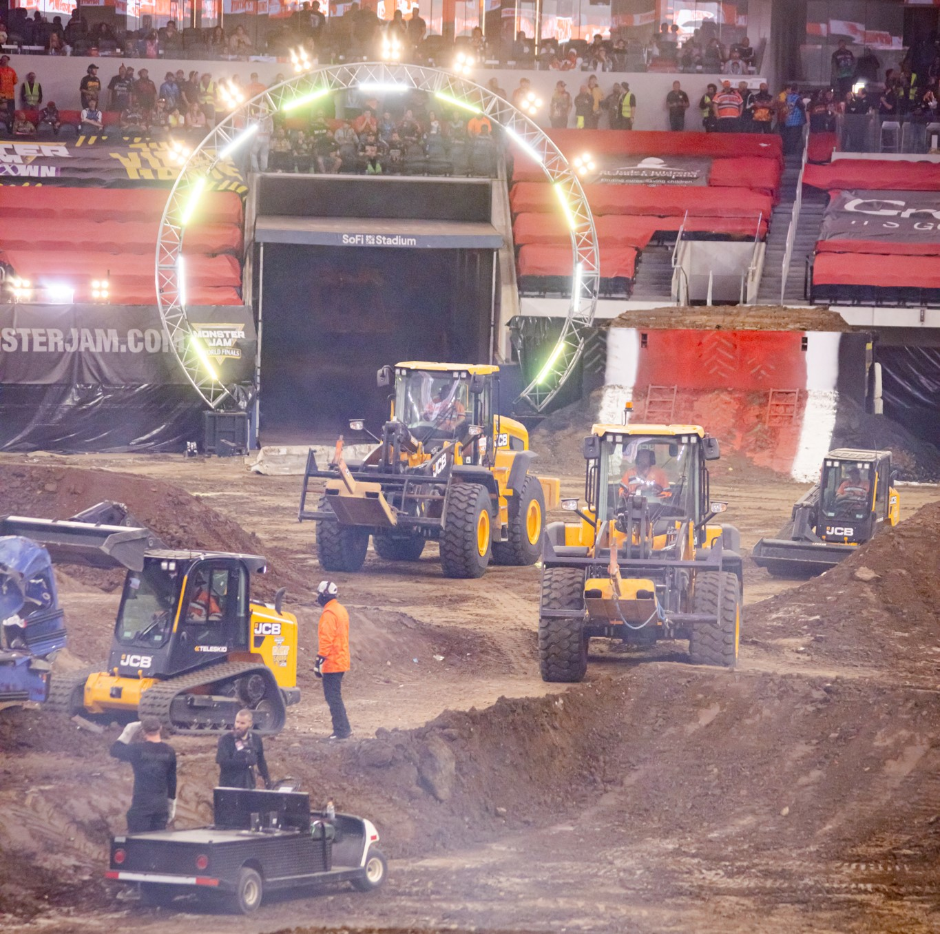 The Dirt Squad works on the track