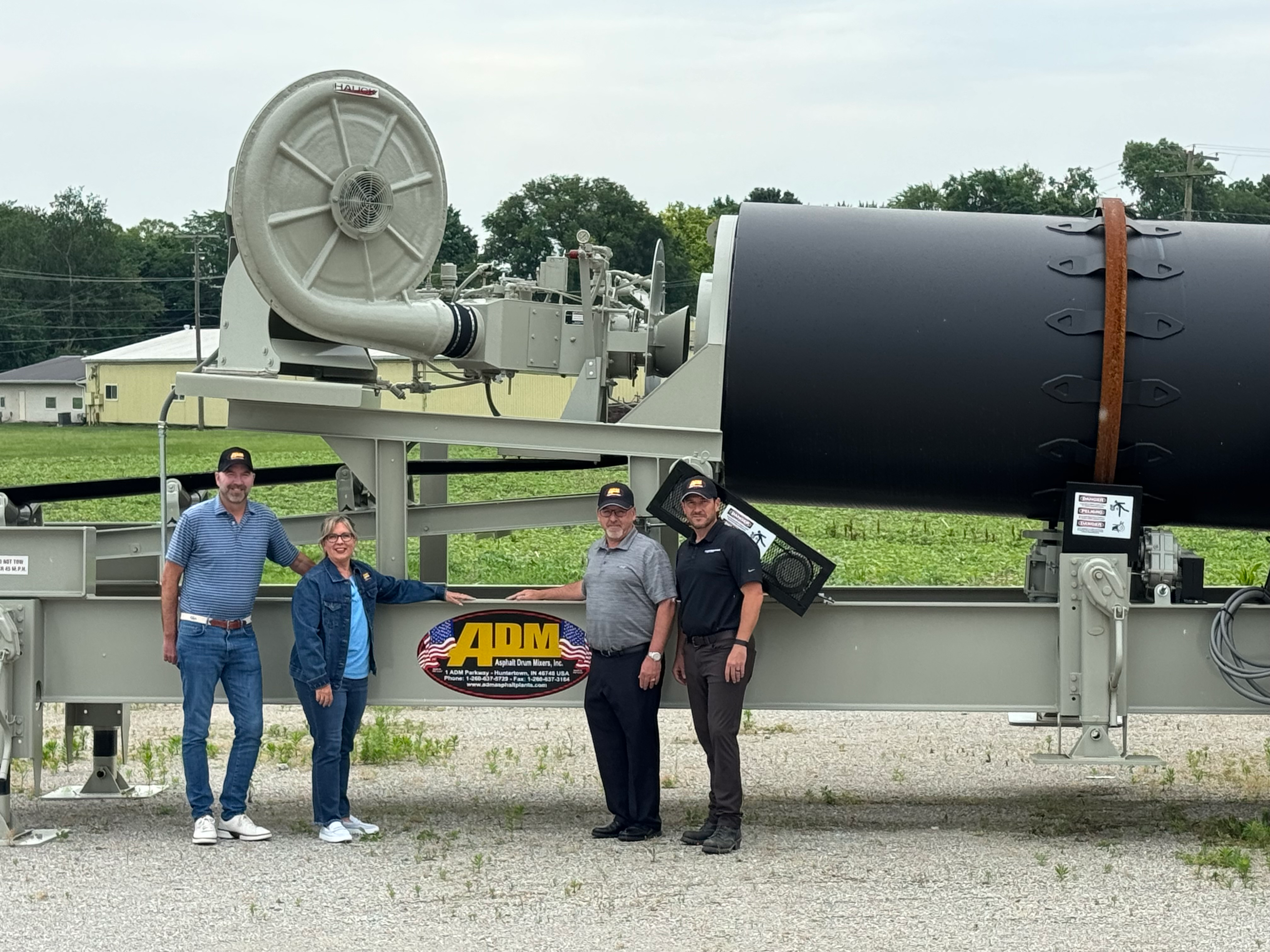 Rob Meckler, General Manager FAYAT North America Road Division, Victoria Boyd-Devine, Partner of ADM, Mike Devine, President of ADM, Jamie Roush, President of Dynapac.