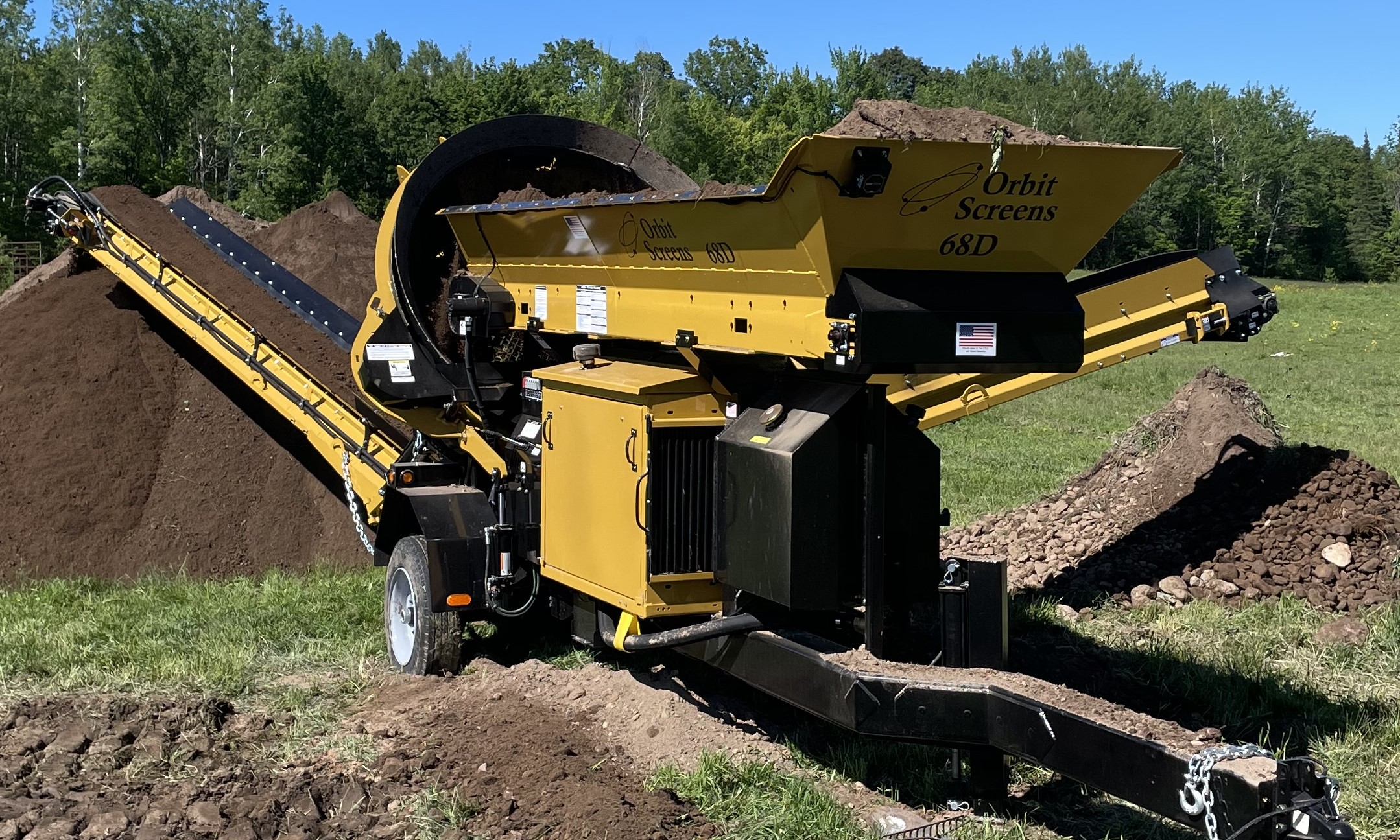 The Model 68D is powered by a 25-hp diesel engine and comes equipped with a 2-yd hopper.