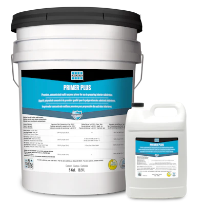 Primer Plus is available in a one-gallon jug, a five-gallon pail and a 264-gallon tote.