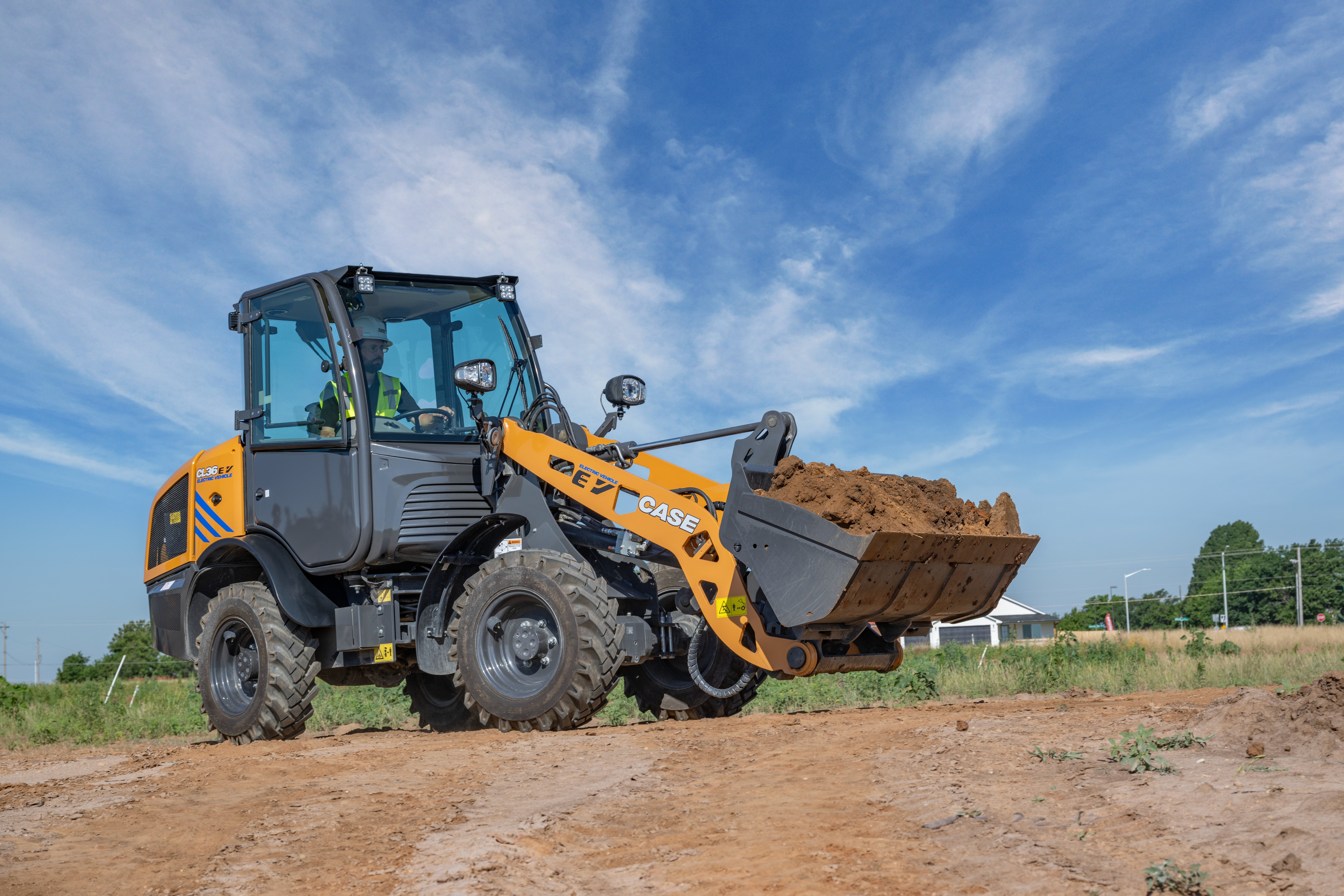 The CL36EV can be matched with a full range of attachments and features a hinge-pin height of over 10 ft.