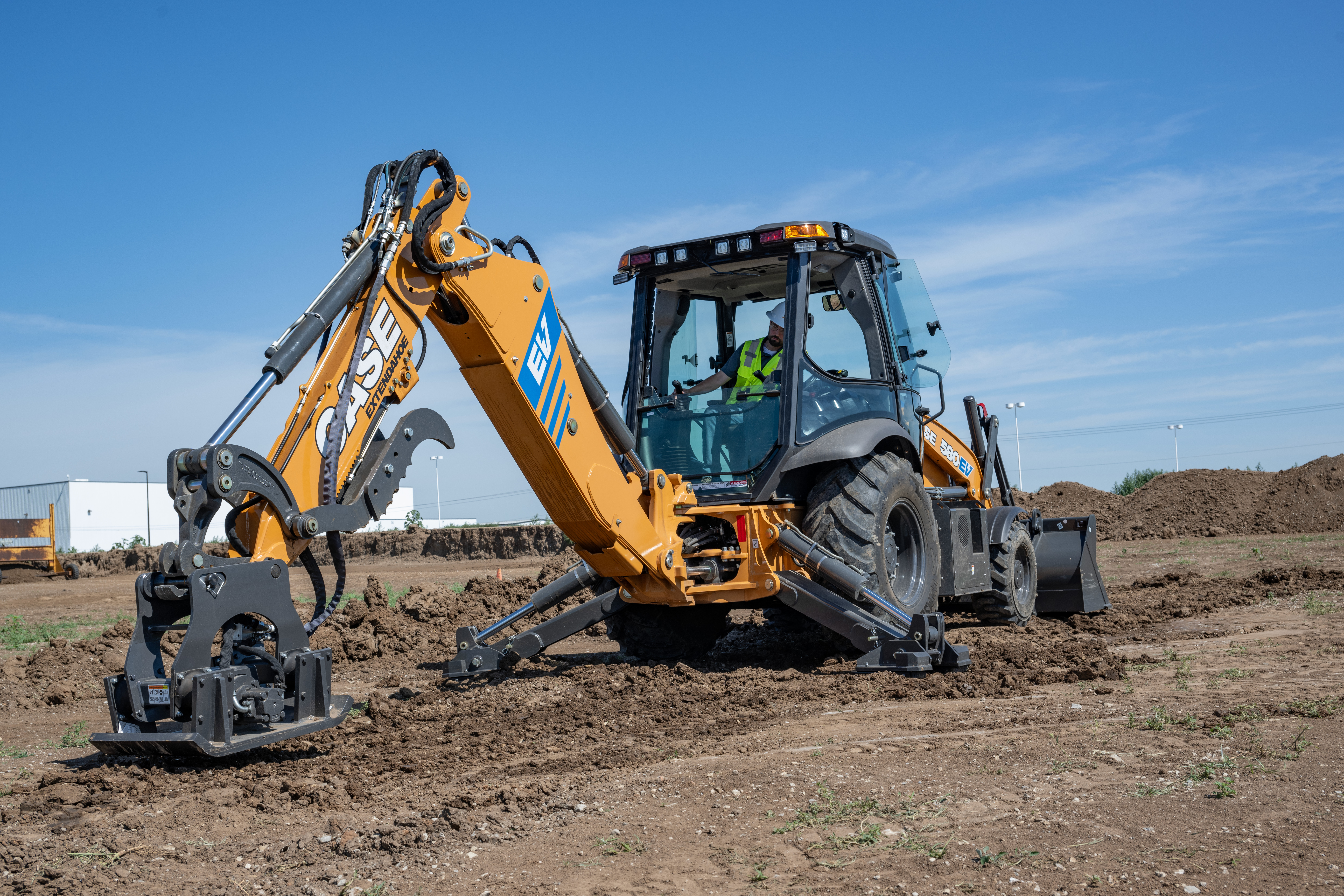 The CASE 580EV backhoe loader.