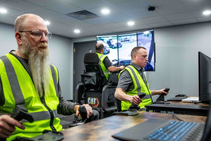 The new training package allows up to nine learners to operate dozers, excavators and articulated trucks simultaneously in the same virtual environment.