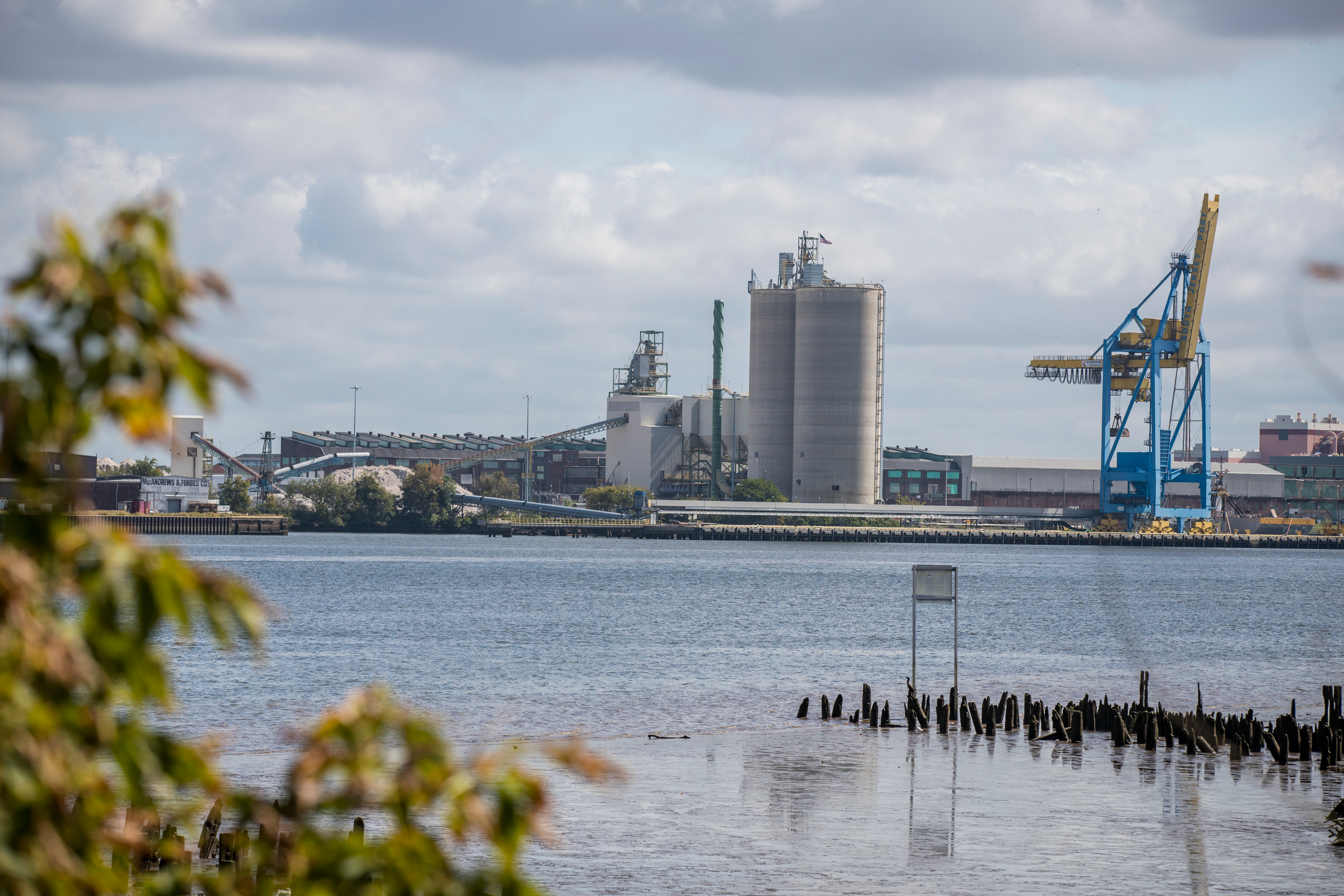 The Heidelberg Materials Camden, New Jersey, slag grinding plant. In June 2024, the company converted its Speed, Indiana, cement plant to a slag grinding facility.