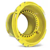 The design of the three-piece wheel allows tires to slide on and off the rim when mounting and dismounting without the need for specialized equipment.