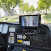 The DualEyes Camera System supports visibility on the front right tire and front right corner of the sweeper in addition to the right-side broom.