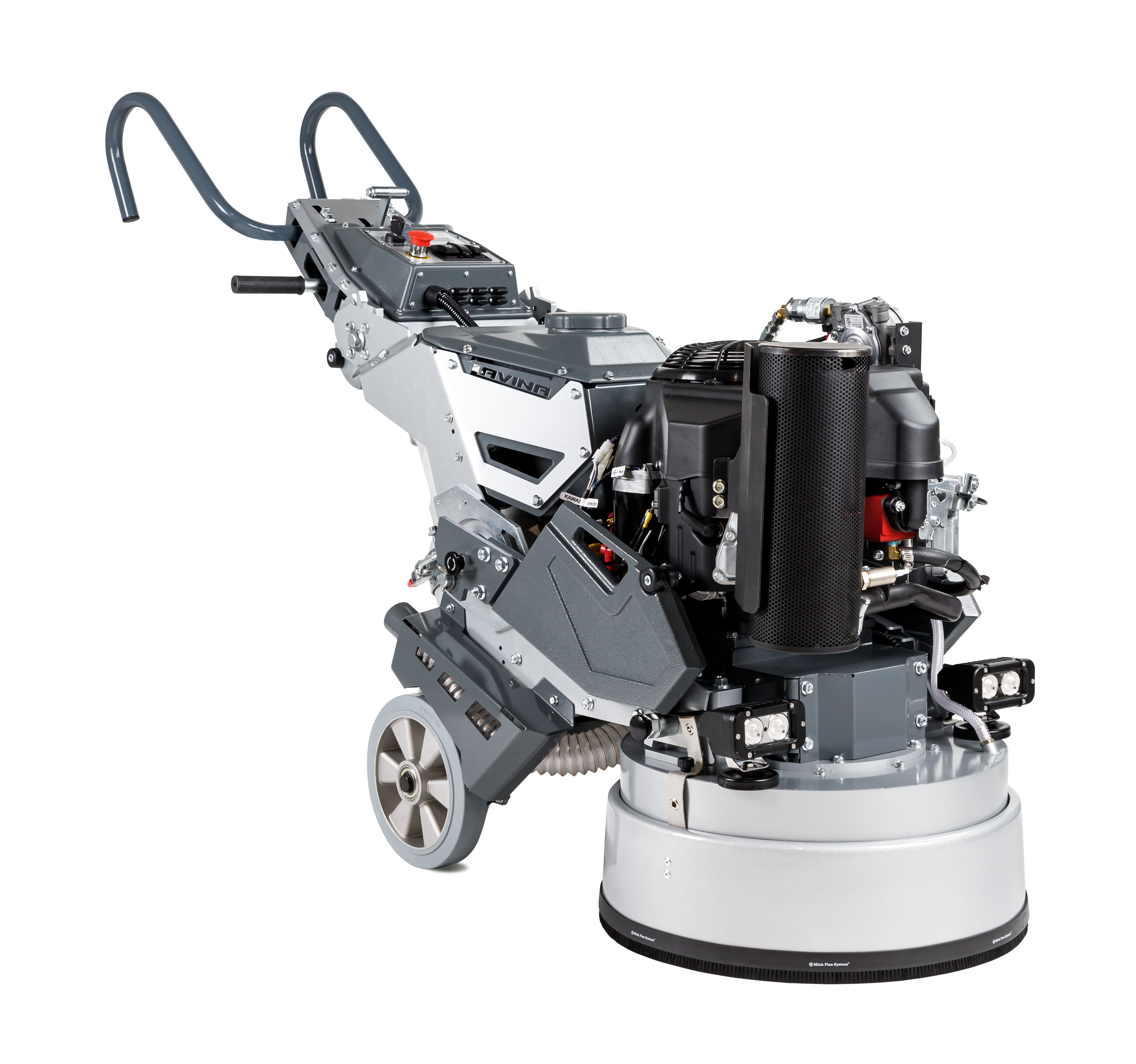 Powered by a Kawasaki 18-hp engine, the LAVINA L20GS7 Propane Grinder generates up to 363 lbs. of grinding pressure during use.
