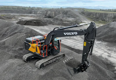 The Next-gen EC230 Electric Excavator has a breakout force of 33,500 lbf., a maximum digging reach of 32 ft., 7 in. and a maximum digging depth of 22 ft., 1 in.