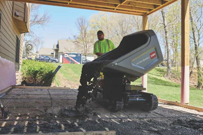 Built on the Tracked Ultra Buggy frame, the machine allows individuals to dump at any point along the 180-degree swivel radius.