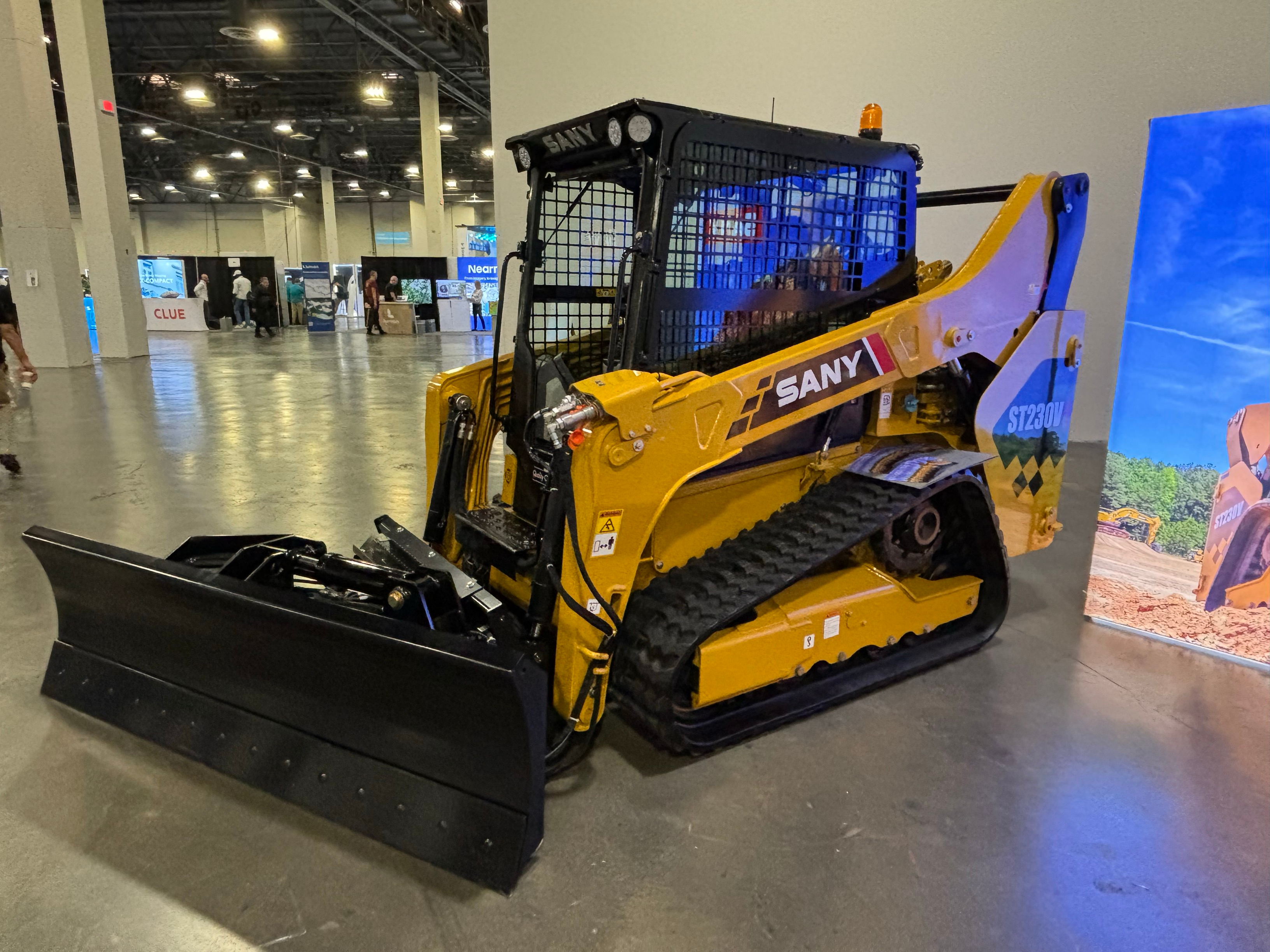 Operating on a YANMAR 4TNC98CT engine and offering a 2,430-pound rated operating capacity with a max breakout force of 5,733 lbf, the ST230V made its debut in November at Trimble Dimensions 2024.