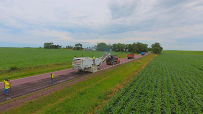 Roadbuilders use surveying equipment like Topcon Positioning systems to record varying slopes quickly.