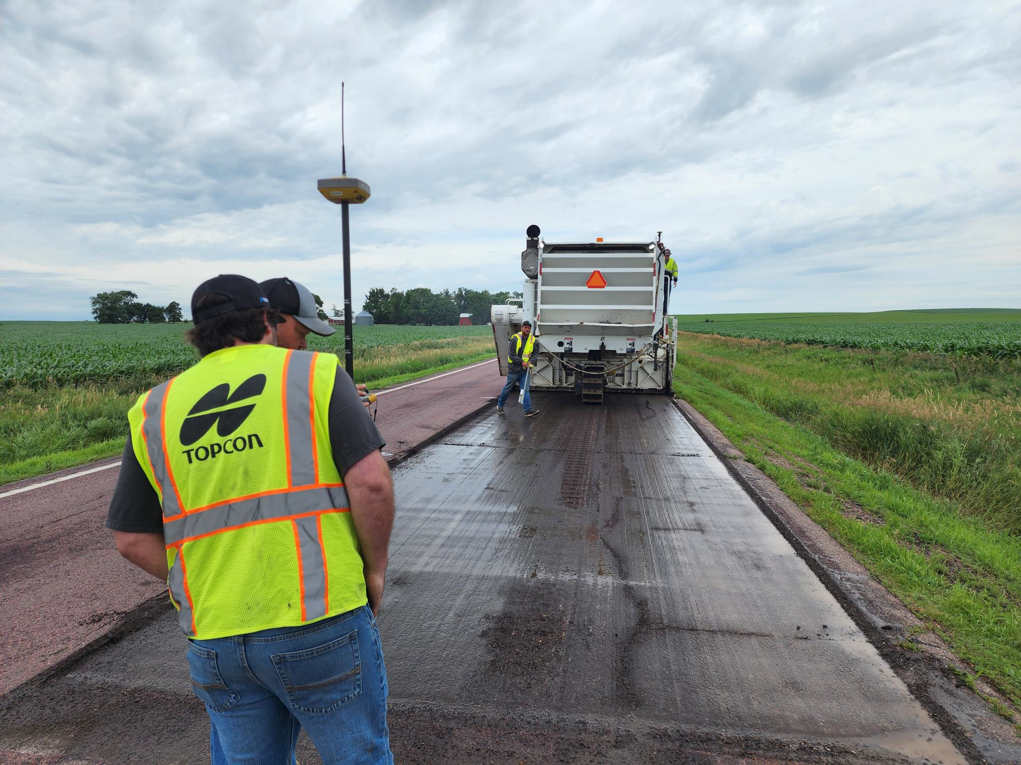 Milling machine using 3D design work to improve road smoothness last summer.