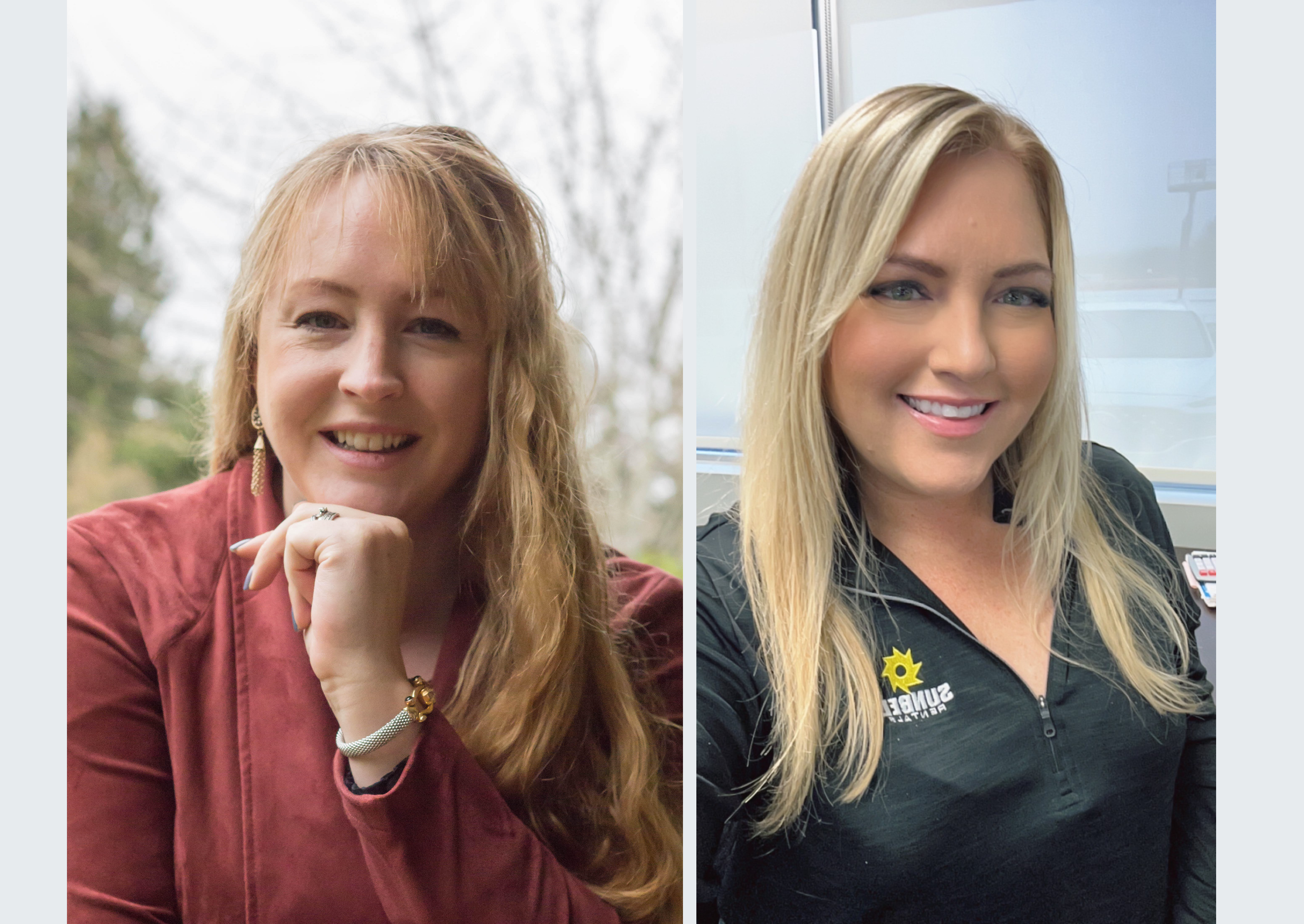 From left to right, Alyssa Billings, Manager, Market Logistics Operations – PNW and Nicole Bourget, Manager, Key Accounts Service Team – Western Region of Sunbelt Rentals.
