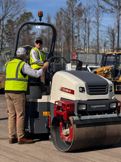 Eli Joles on Dynapac Roller at PAVE/X 2025