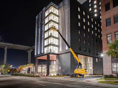 With a working height of 71 feet 6 inches and a basket capacity of 1000 lbs. through 80% of the working envelope and 660 lbs. through 100%, JCB's T65D Telescopic Boom Lift provides operators with the reach and stability needed for construction, maintenance and industrial tasks.
