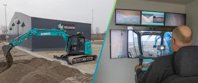The K-DIVE system is an advanced remote operation technology developed by KOBELCO Construction Machinery Co., Ltd. Japan. It enables excavators to be controlled from a distant location via a specialized cockpit