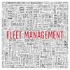 Word cloud visualization highlighting fleet management strategies and technological concepts