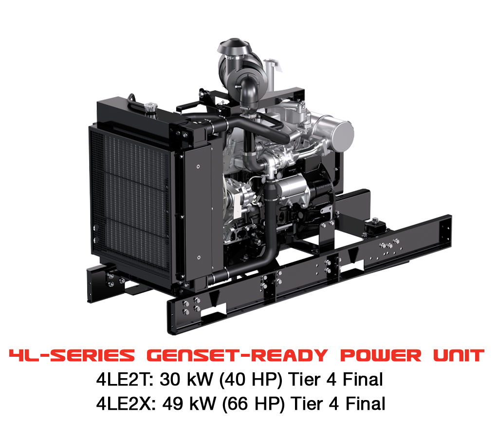 Industrial diesel generator with 30-49 kW power output, Tier 4 Final engine