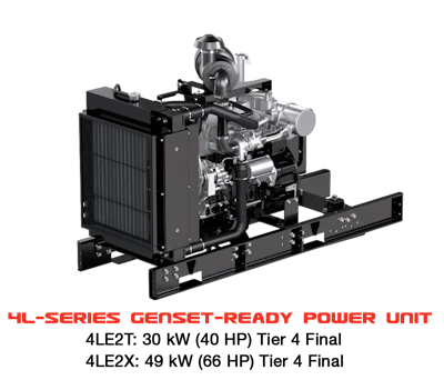 Industrial diesel generator with 30-49 kW power output, Tier 4 Final engine