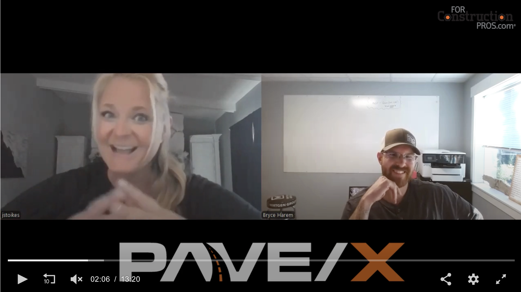 PAVEX video conference screenshot with two participants