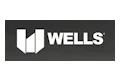 Wells corporate logo with geometric white and black design