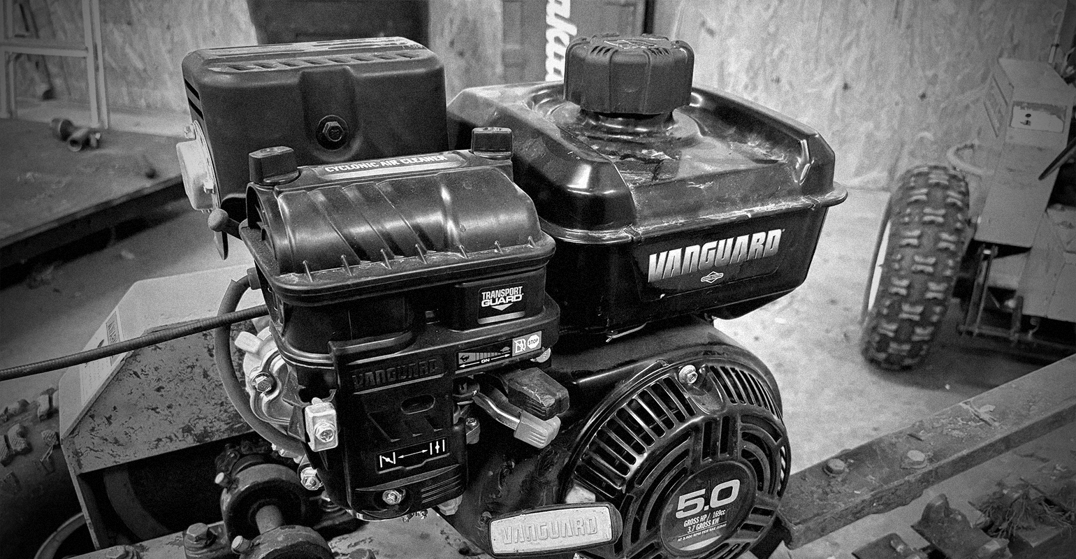 Vanguard 5.0 horsepower industrial engine with black and metallic components