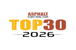 Asphalt Contractor Top 30 2026 logo in yellow, black, and orange