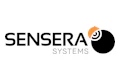 Sensera Systems logo with black text and orange circular graphic