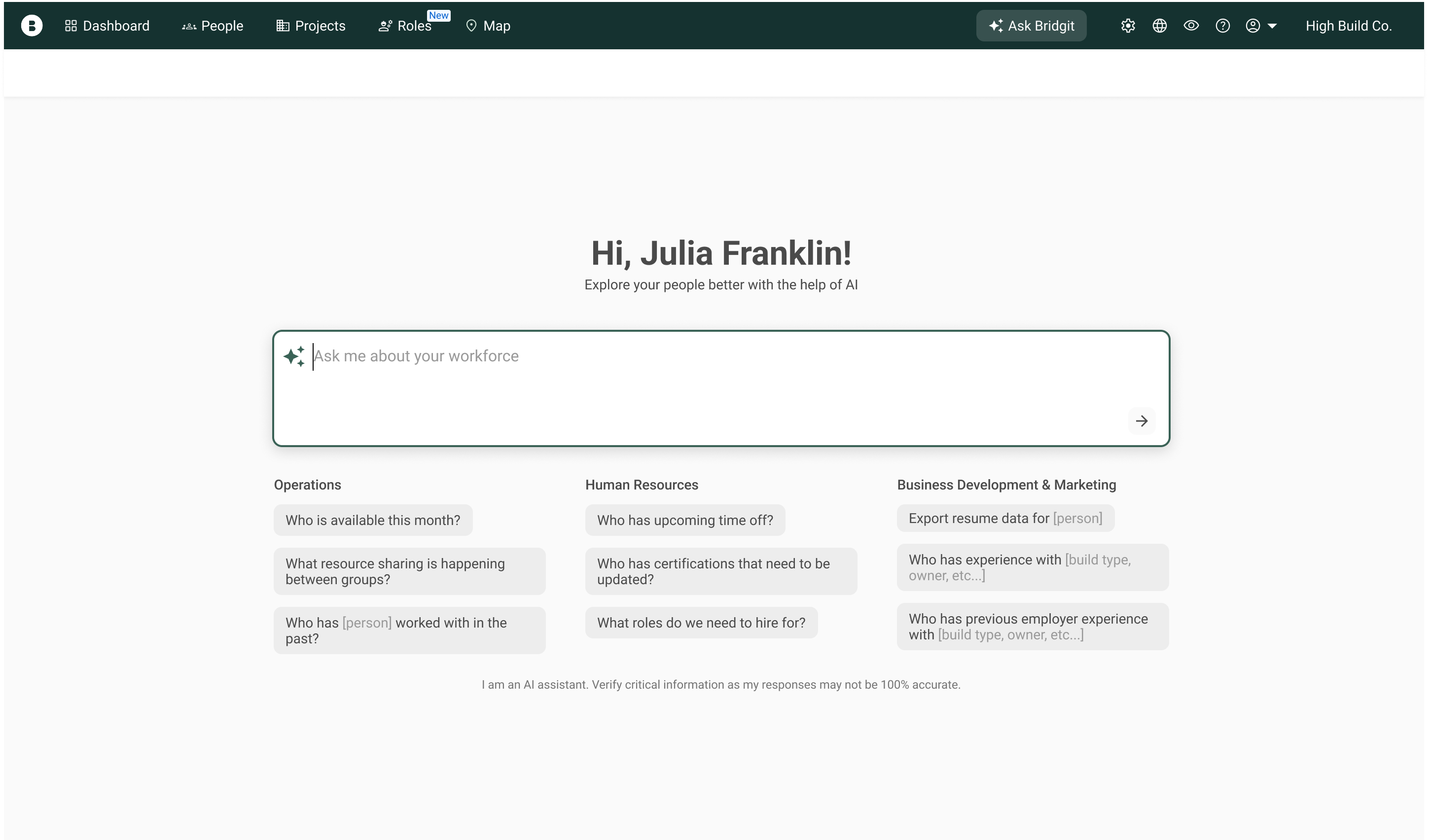 Enterprise dashboard with AI-powered workforce insights and analytics