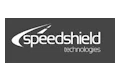 Speedshield Technologies logo with curved swoosh design in grayscale