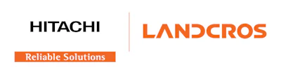 Hitachi Landcros logo with 'Reliable Solutions' tagline in black and orange