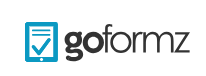 GoFormz logo: blue checkmark inside tablet/clipboard icon with brand name