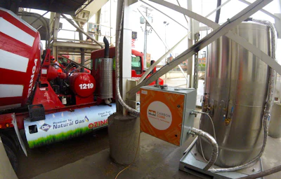 Natural gas truck and industrial equipment with Carbon Cure technology