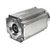 Industrial electric servo motor with silver metallic housing