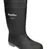 Black waterproof work boot with RefrigiWear logo, gray treaded sole